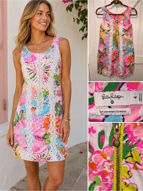 Lilly Pulitzer x Target 20th Anniversary Floral Shift Dress Size 4 Pineapple